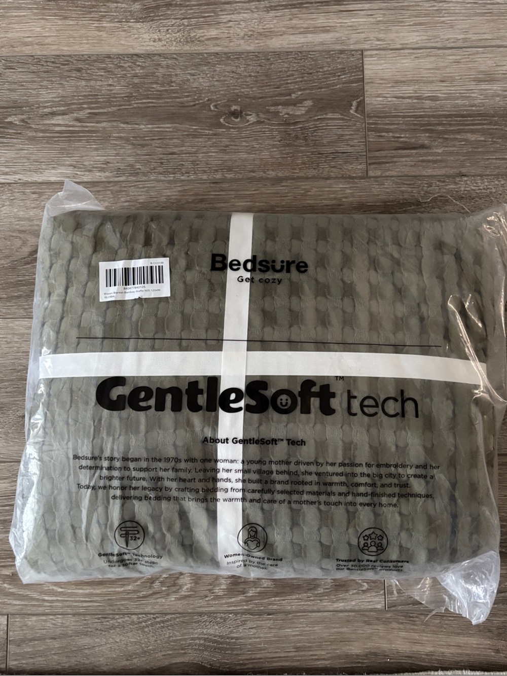 Bedsure Get Cozy GentleSoft Waffle Weave Oversized King Blanket 120x96